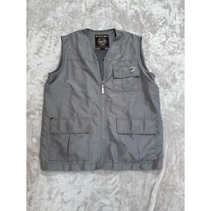 Atlas for Men Vest Mens M Gray Multi Pocket Utility Fishing Safari Mesh Lined